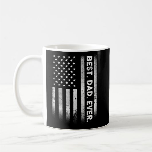 Mug Vintage Meilleur papa Jamais Drapeau Américain Dis (Gauche)