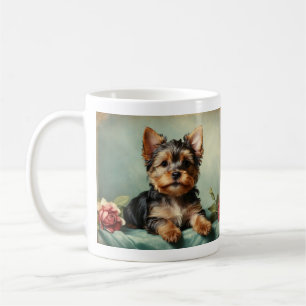 Mug Vintage mite Yorkshire Terrier Portrait Chien Chie