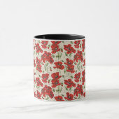 Mug Vintage modèle floral du pavot rouge (Centre)