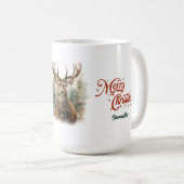 Mug Vintage modèle lunatique rennes moss vert (Devant droit)