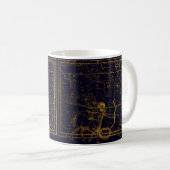Mug Vintage moderne bleu foncé or Sagittarius Zodiac (Devant droit)