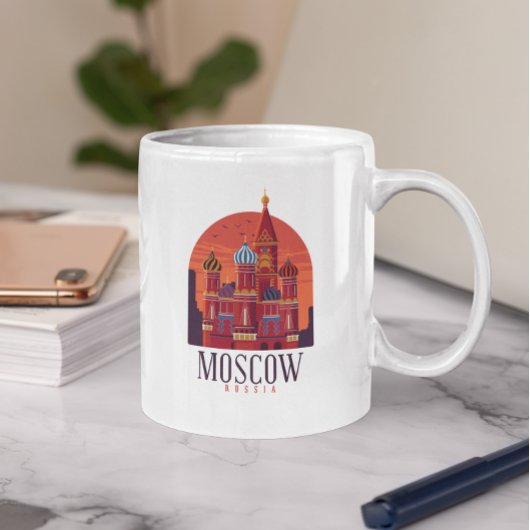 Mug Vintage Moscou Russie Kremlin Skyline