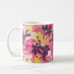 Mug Vintage motif floral transparent. Design rideau. M