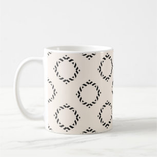 Mug Vintage motif sans couture ornementale. Noir et bl