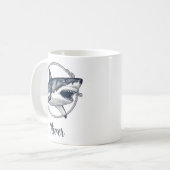 Mug Vintage Nautical Great White Shark (Devant gauche)