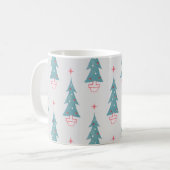 Mug Vintage Noël Arbre Motif de Noël (Devant gauche)