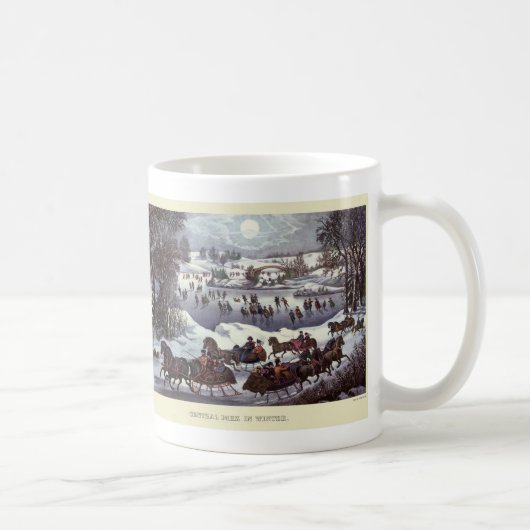 Mug Vintage Noël, Central Park en hiver (Droite)
