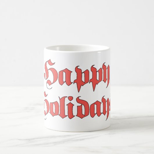 Mug Vintage Noël, Joyeuses fêtes Texte Lettres rouges (Centre)