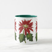 Mug Vintage Noël, Rouge Poinsettia Plante d'hiver (Centre)