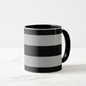 Mug Vintage noir et gris Grandes bandes (Devant droit)