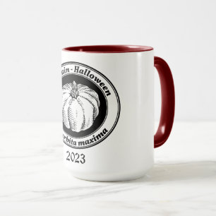 Mug Vintage noir Halloween Citrouille d'encre