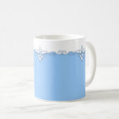 Mug Vintage ornement bordure bleu clair (Devant droit)