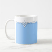 Mug Vintage ornement bordure bleu clair (Gauche)