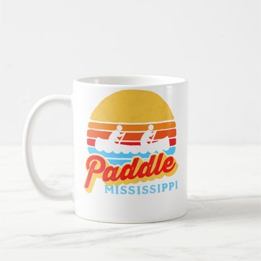 Mug Vintage Paddle Mississippi Canoeing Retro Sun Raft (Gauche)