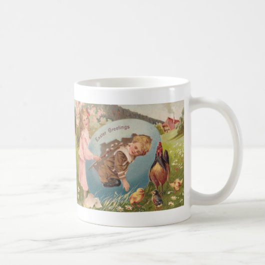 Mug Vintage Pâques Victorienne fille et garçon (Droite)