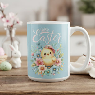 Mug Vintage Pastel Spring Chick En Floral Joyeux Pâque