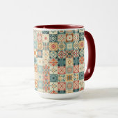 Mug Vintage, patchwork, paré (Devant droit)