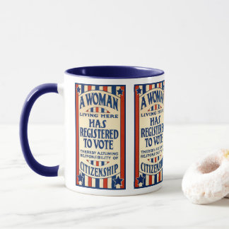 Mug Vintage patriotique, une femme est inscrite sur le