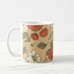 Mug Vintage pavot et fleur marguerite couture de jardi