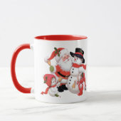Mug Vintage Père Noël et snowman (Gauche)