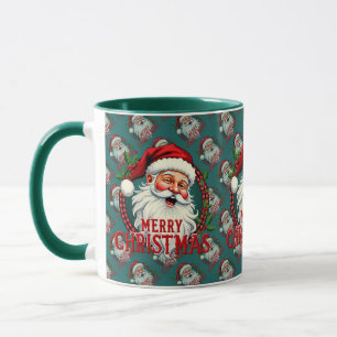 Mug Vintage Père Noël Joyeux Motif d'illustration de N