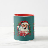 Mug Vintage Père Noël Joyeux Noël Illustration (Centre)