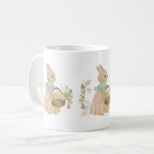 Mug vintage Pierre Lapin avec des fleurs (Devant gauche)