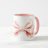 Mug Vintage Pink Coquette Bow Heart Personalized (Devant droit)