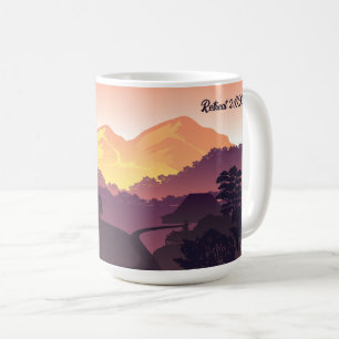 Mug Vintage Purple Jaune Farmhouse Mountain Sunset