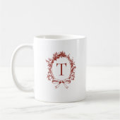 Mug Vintage Red Botanical Monogram (Gauche)