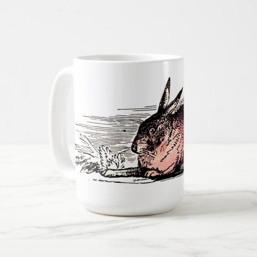 Mug Vintage Red Rabbit Drawing (Devant gauche)