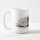 Mug Vintage Red Rabbit Drawing (Gauche)