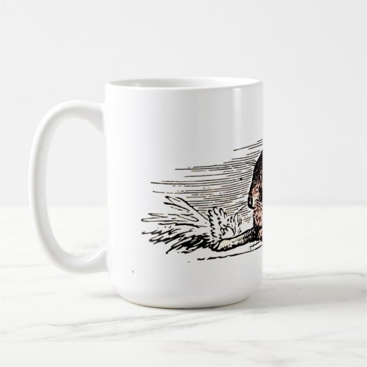 Mug Vintage Red Rabbit Drawing (Gauche)