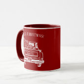Mug Vintage Red White Camion Joyeux Noël (Devant gauche)