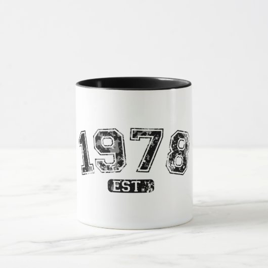 Mug Vintage Rétro 1978 Grunge Établie Graphisme (Centre)
