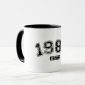 Mug Vintage Rétro 1980 Grunge Est. Graphique établi (Devant gauche)