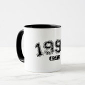 Mug Vintage Rétro 1990 Grunge Est. Graphique établi (Devant gauche)