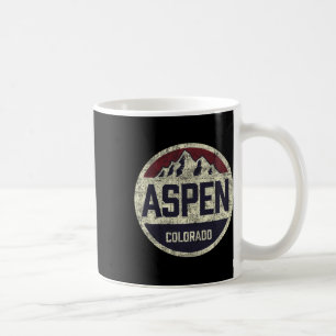 Mug Vintage Retro Aspen Colorado Montagne Cercle Skiin