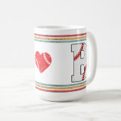 Mug Vintage Retro Baseball Letter B Artwork (Devant droit)
