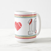 Mug Vintage Retro Baseball Number 10 Design (Devant droit)