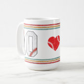 Mug Vintage Retro Baseball Number 10 Design (Devant gauche)