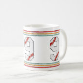 Mug Vintage Retro Baseball Number 7 Varsity (Devant droit)