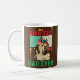 Mug Vintage Retro Best Shih Tzu Papa Jamais Chien