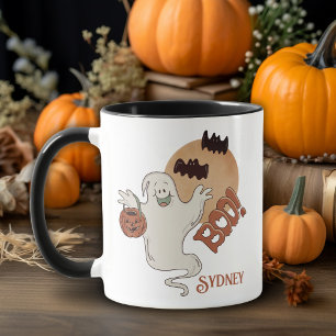 Mug Vintage Retro Boo Ghost Halloween personnalisé