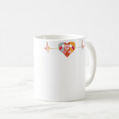 Mug Vintage Retro Distressed Heartbeat Crochet Knittin (Devant droit)