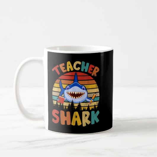 Mug Vintage Retro Enseignant Shark Funny Enseignant Sh (Gauche)