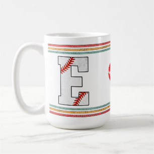 Mug Vintage Rétro Lettre de Baseball E Classique