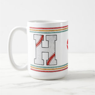 Mug Vintage Rétro Lettre de Baseball H Athlétique