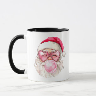 Mug Vintage Retro Santa Noël Bubble Gum Lunettes de so