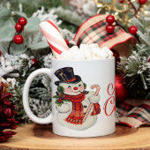 Mug Vintage Retro Snowman Joyeux Noël